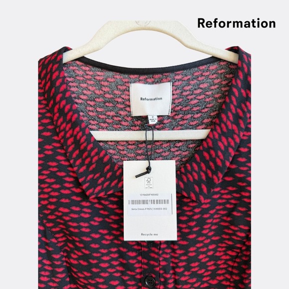 Reformation Neta Dress – French Kiss – Size 2 – NWT – Short Sleeve Mini Dress - Picture 4 of 7